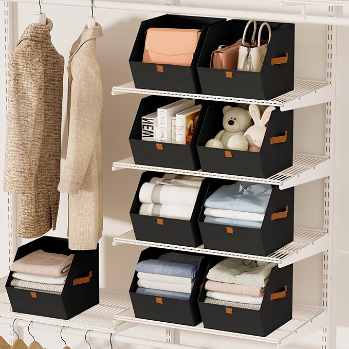 Fabric Closet Storage Cubes, Black