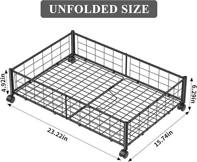 Under Bed Storage with Wheels, 360° Rotating, 2PACK