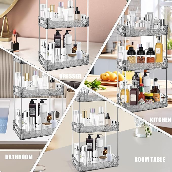 3-Tier Bathroom Counter Organizer Countertop Storage, Grey