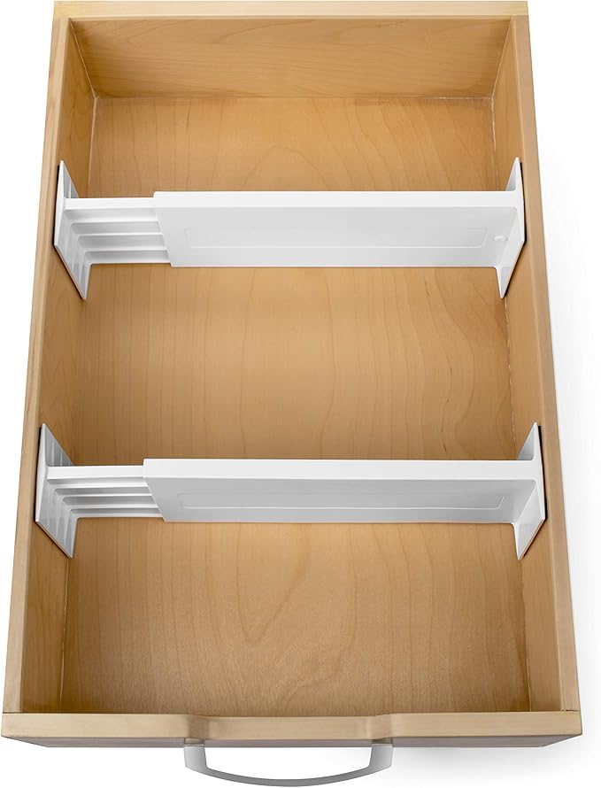 Dial Industries Adjustable Dresser Drawer Clothes Organizer Dividers, Set of 2