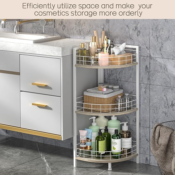 Bathroom Standing Shelf, 3 Tier Free-Standing Shelf Units, Open Floor Shelves
