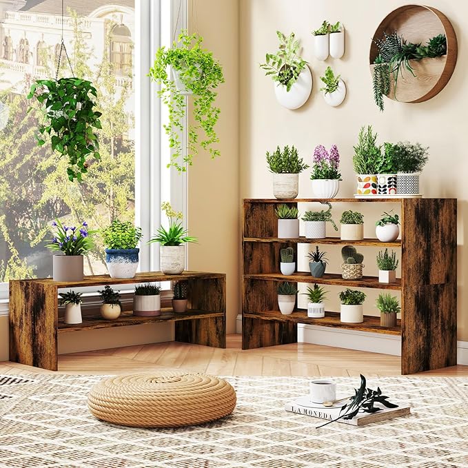 Tangkula 6-Tier Stackble Vertical Shoe Rack, Space Saving Wooden Corner Shoe Storage Shelf for 18 Pairs, 3-in-1 Adjustable White Shoe Organizer for Front Door Entryway