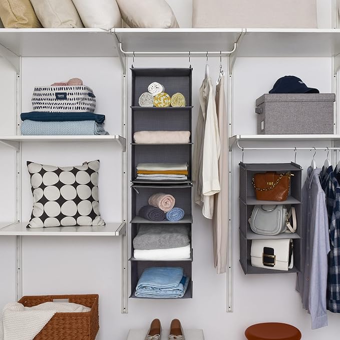 SAYS 6-Shelf Hanging Organizer for Closet, Ash Gray