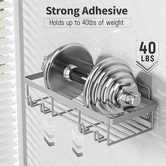 10 Pack Shower Caddy Organizer Rack Shelf for Inside Shower, Grey