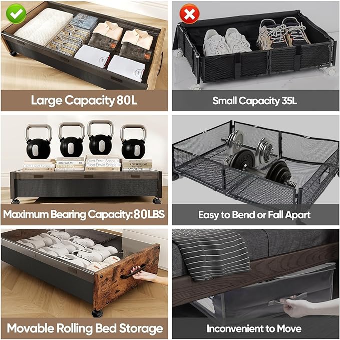 Under Bed Storage with Wheels, Vintage
