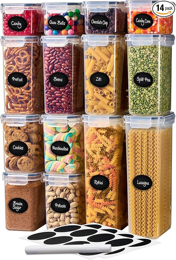 DWËLLZA KITCHEN Set of 14 Airtight Food Storage Containers for Pantry