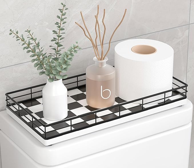 Toilet Paper Basket Organizer, Black & White