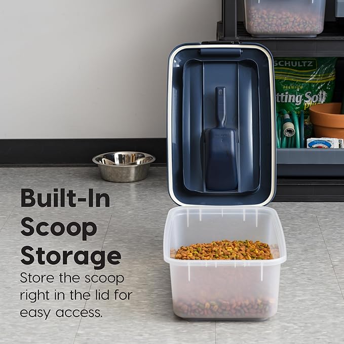 USA WeatherPro Airtight Pet Food Storage Container, Up to 14 lbs, Navy