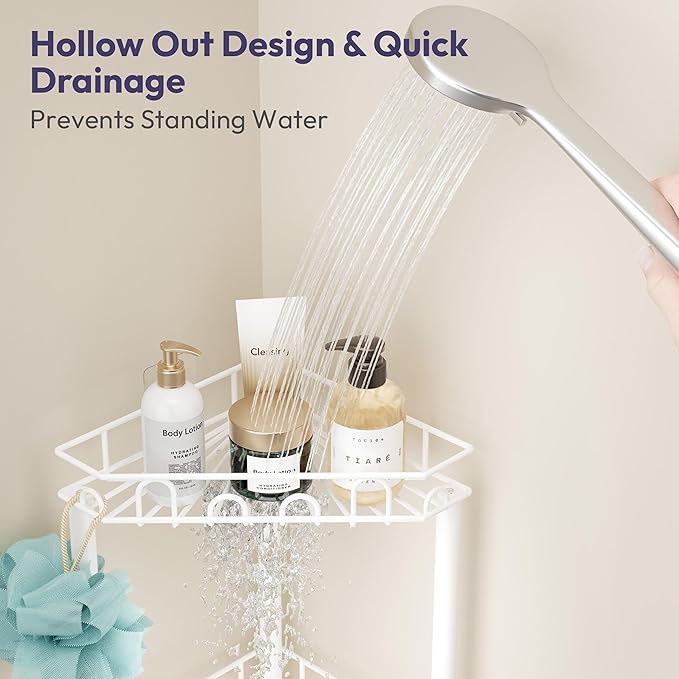Standing Shower Caddy Corner, White