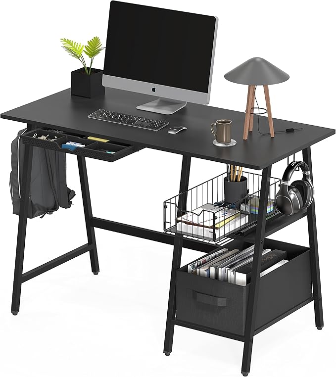 Simple Houseware Pull-Out Cabinet Sliding Basket Organizer, 17.2" D x 9.7" W x 5" H – Black, Ideal for Kitchen and Bathroom Cabinet Storage, Under Sink or Pantry Organization