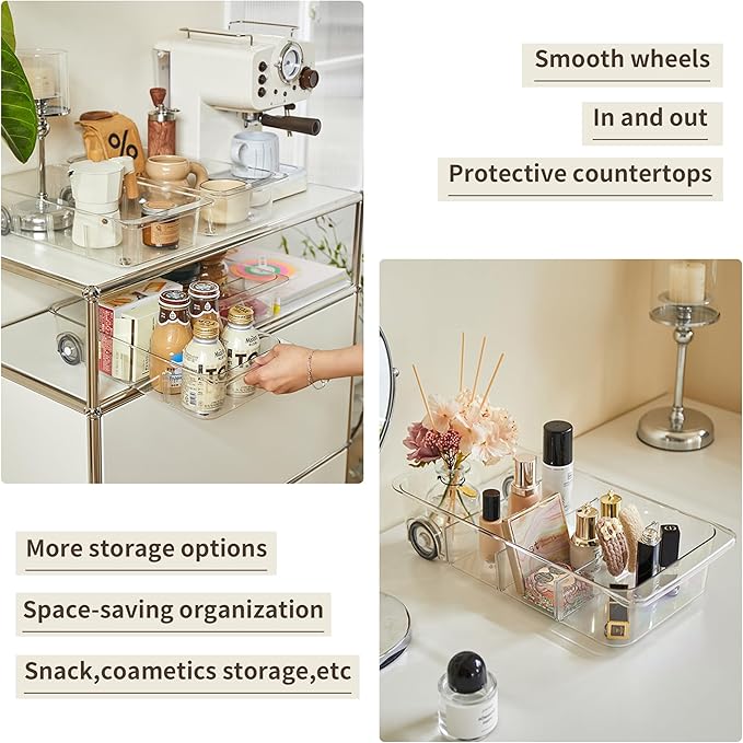 3 Pack Fridge Organizer on Wheels