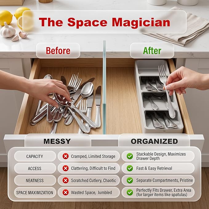 Li & Zhao Silverware Organizer for Drawer