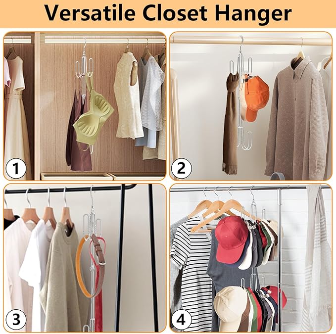 Hat Hangers for Closet, 1 Pack Stainless Steel Hat Organizer, Silvery