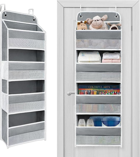 Over The Door Organizer with LifetimeWarranty, 4 Shelves & 4 Side Pockets