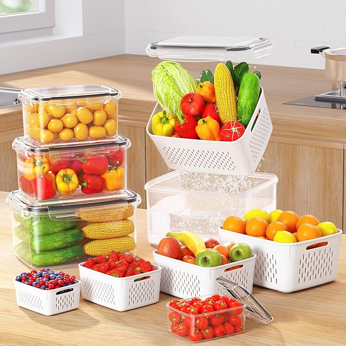 8-Pack Fruit Storage Containers for Fridge