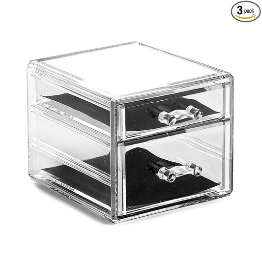 THE MANHATTAN SERIES Acrylic Makeup Drawer Organizer- 2 Drawer Small