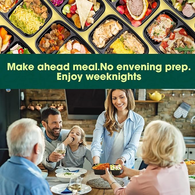 Glotoch 20 Pack 32OZ Meal Prep Containers Reusable Microwave Safe