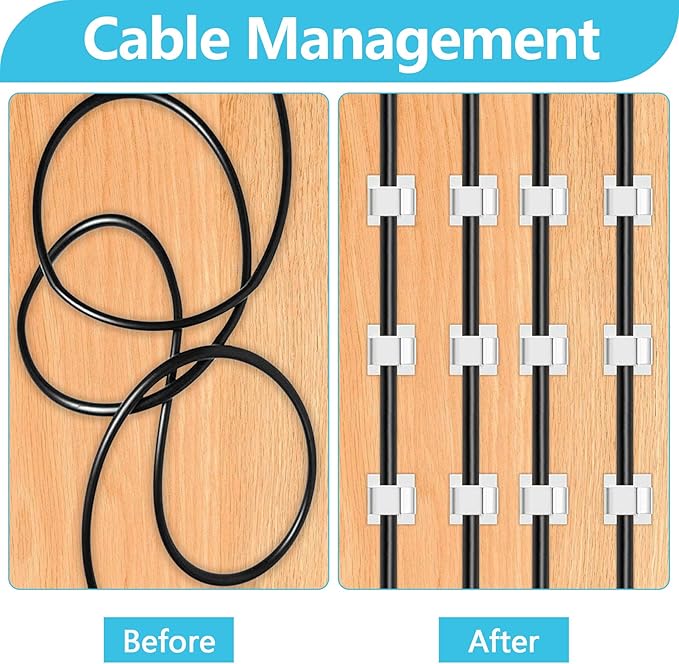 100PCS Adhesive Cable Clips, Wire Holder Organizer, Cord Management