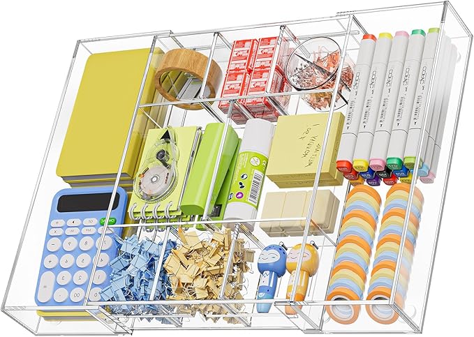 Acrylic Expandable Drawer Organizer, Makeup & Vanity