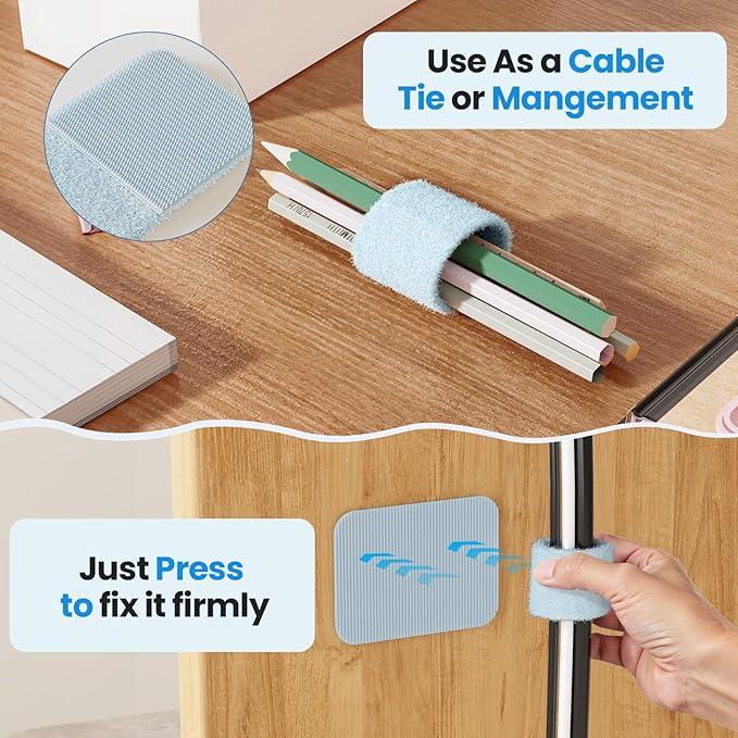 Cable Management Under Desk, Blue
