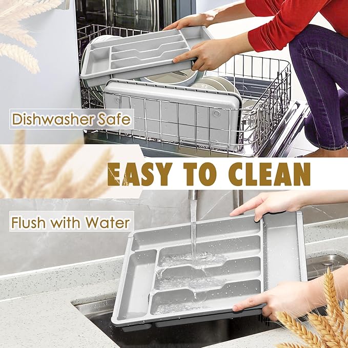 Heavy Duty Silverware Organizer for Kitchen Drawer & Utensils