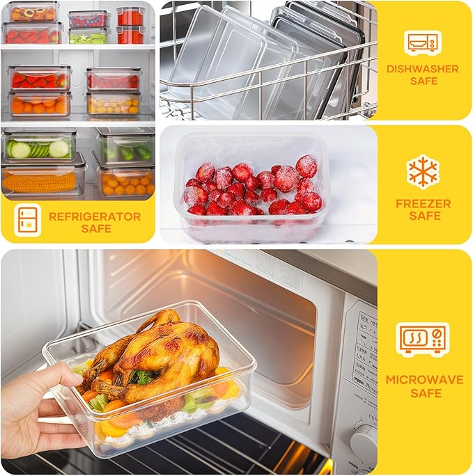 52 PCS Food Storage Containers with Lids Airtight (26 Lids & 26 Containers)