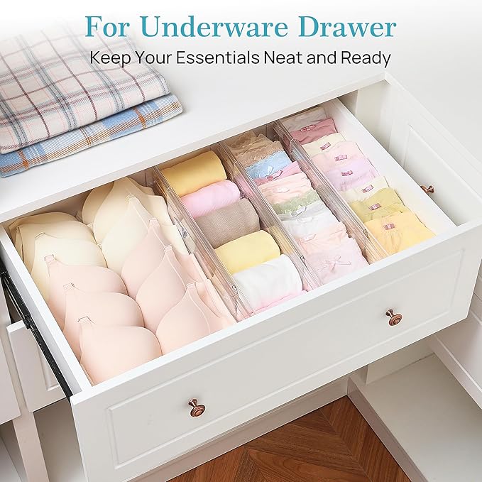 4 Pack 4" Regular Upgrade Drawer Dividers for Clothes
