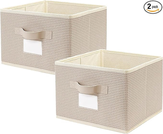 11 Inch Storage Cubes for Organizing, 2, Beige