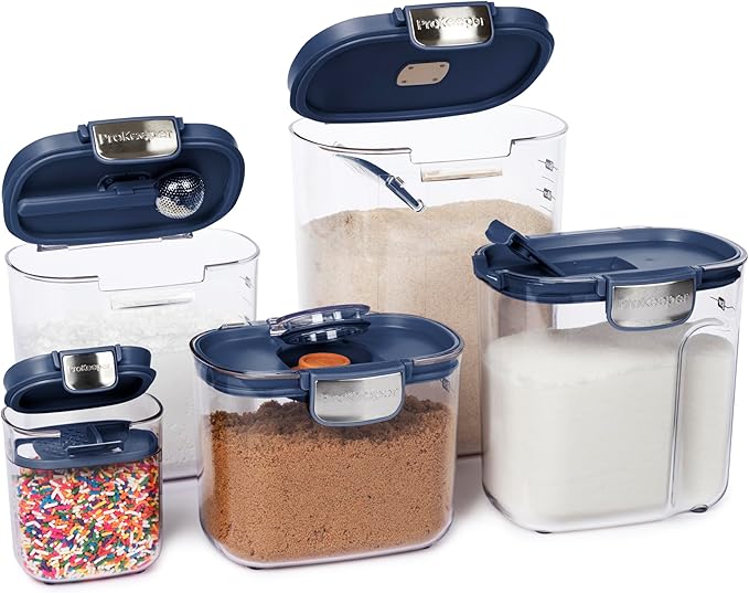 ProKeeper+ Airtight Food Storage Container Set, Navy, 9-Piece