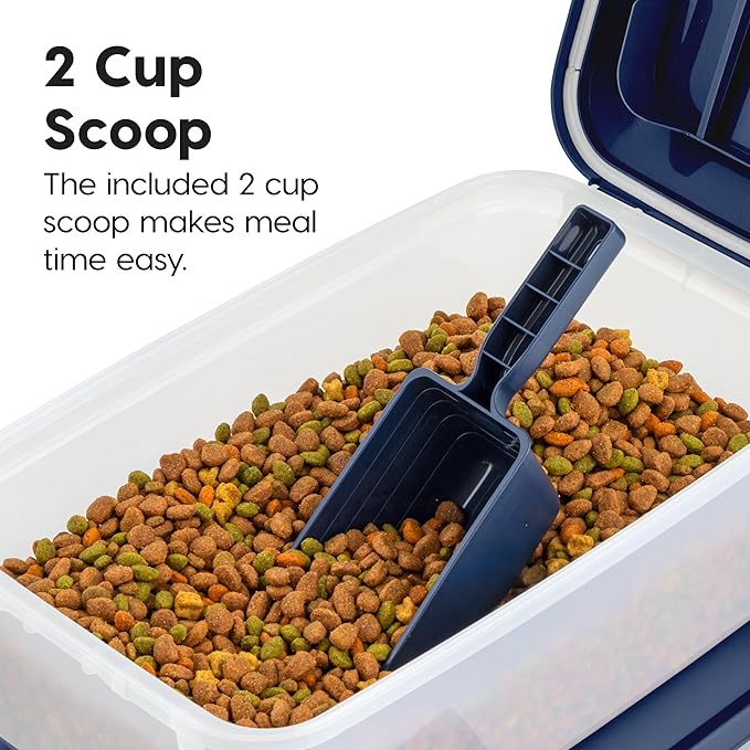 USA WeatherPro Airtight Pet Food Storage Container, Up to 14 lbs, Navy