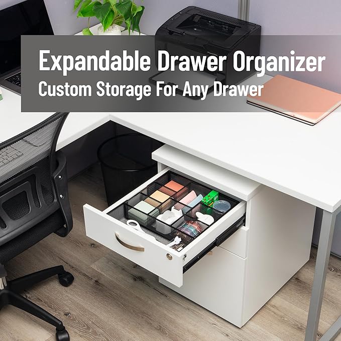 Mind Reader Expandable Mesh Desk Drawer Organizer