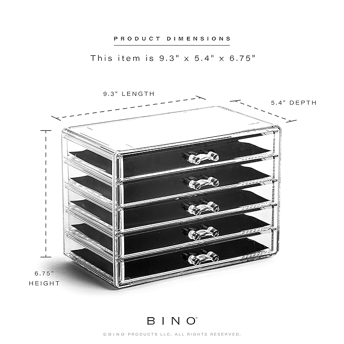 THE MANHATTAN SERIES Acrylic Makeup Drawer Organizer- 5 Drawers