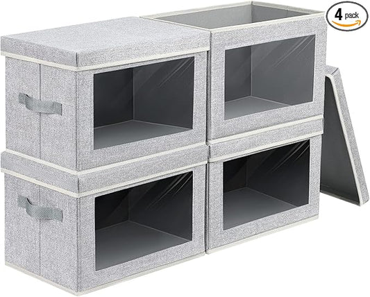 Fabric Storage Bins with Lids, Large Storage Cubes with Window