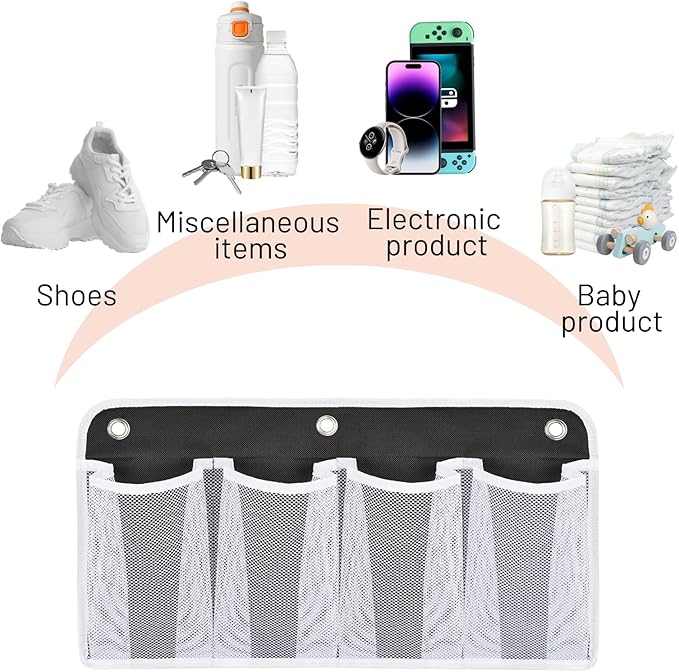 RV Shoe Storage for Bedside, 4 Pocket Wall Mounted Entryway Shoes Rack