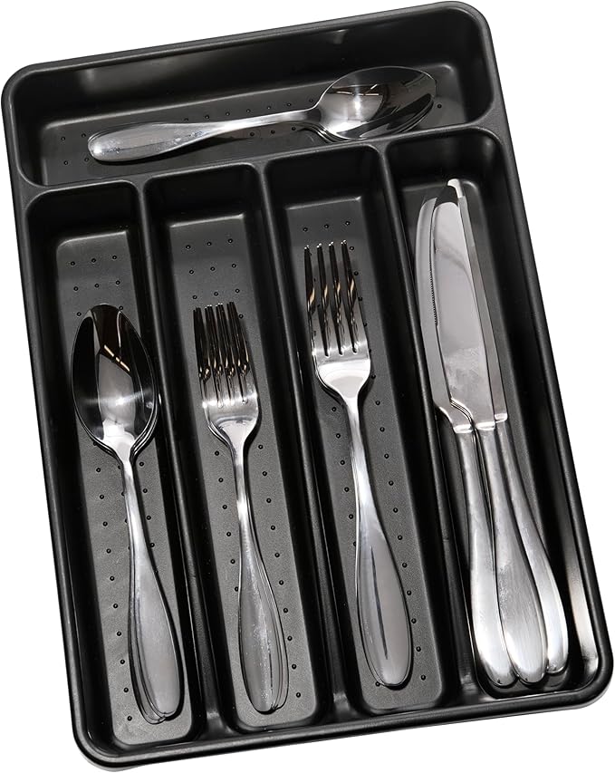Madesmart Small Silverware Tray, Carbon