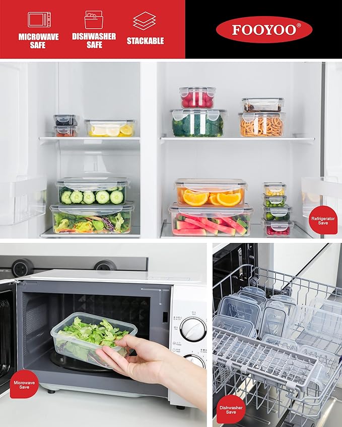 56 Pcs Large Food Storage Containers Set with Lids (28 Containers + 28 Lids)