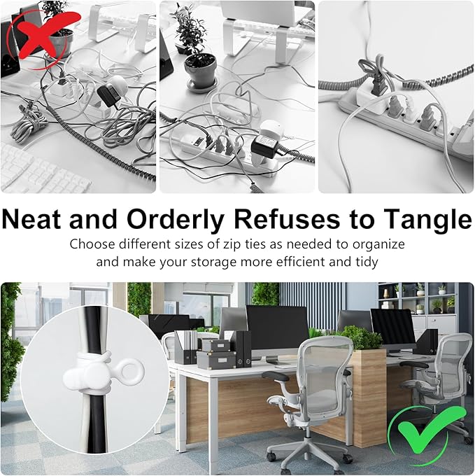 OneLeaf 30Pcs Cord Organizer, Silicone Cable Ties Reusable, Cord Ties for Electronics, Multipurpose Elastic Wire Ties, Travel Essentials for Cable Organizer, Wire Organizers for Fastening Cords