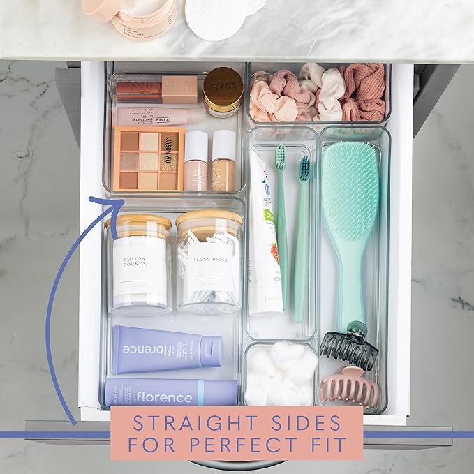 Plastic Clear Drawer Organizers. Bathroom, Kitchen, Bedroom, Jewelry