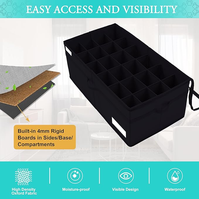 Shoe Storage Organizer, Fits 24 Pairs, Large Shoe Organizer Box for Closet