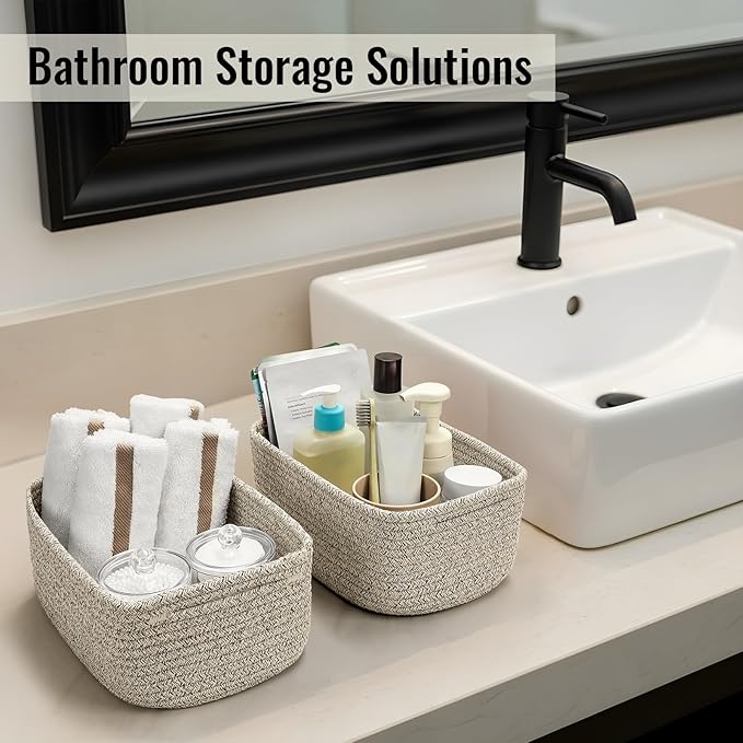 8 Pack Small Storage Baskets for Organizing, 11.5"x7.5"x4.7"-Brown