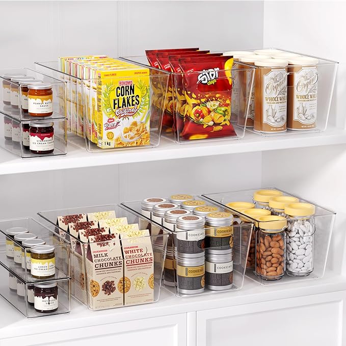 Set of 4 Clear Plastic Storage Bins