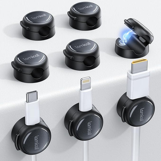 8Pack Magnetic Cord Organizer Cable Clips