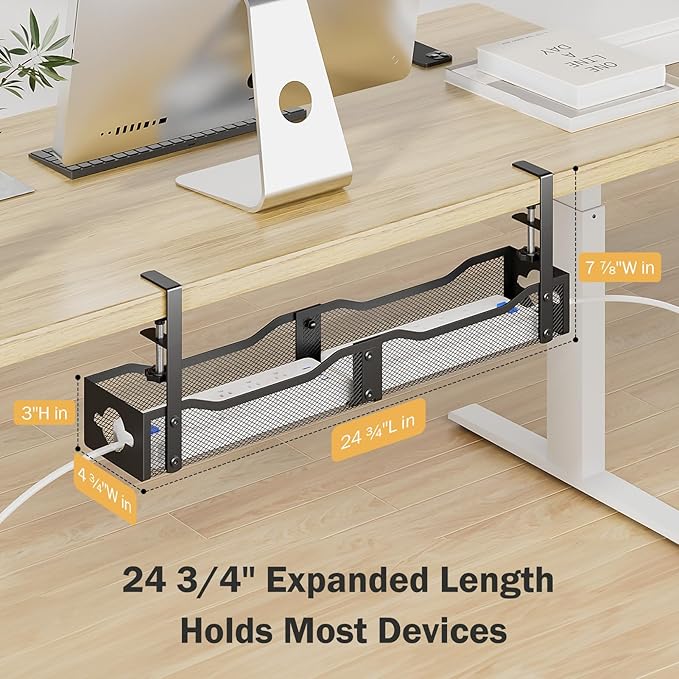 25'' Upgraded Under Desk Cable Management