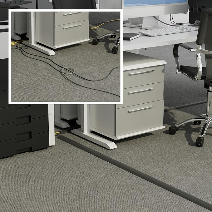 D-Line 6ft Floor Cord Cover, Cable Channel, Protect Cords, Prevent Trips
