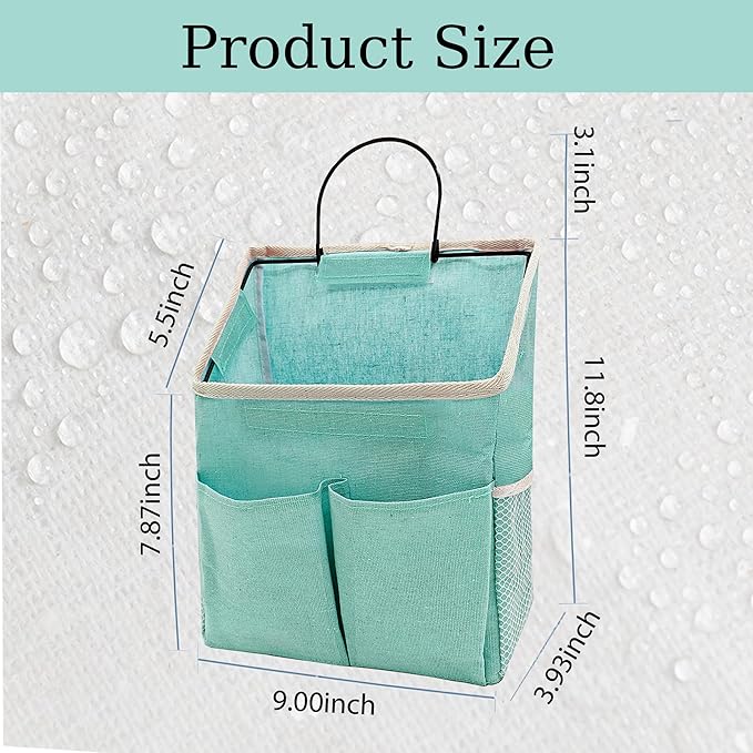 2pcs Wall Hanging Storage Bag, Wall Hanging Organizer Bags with Pockets, Green