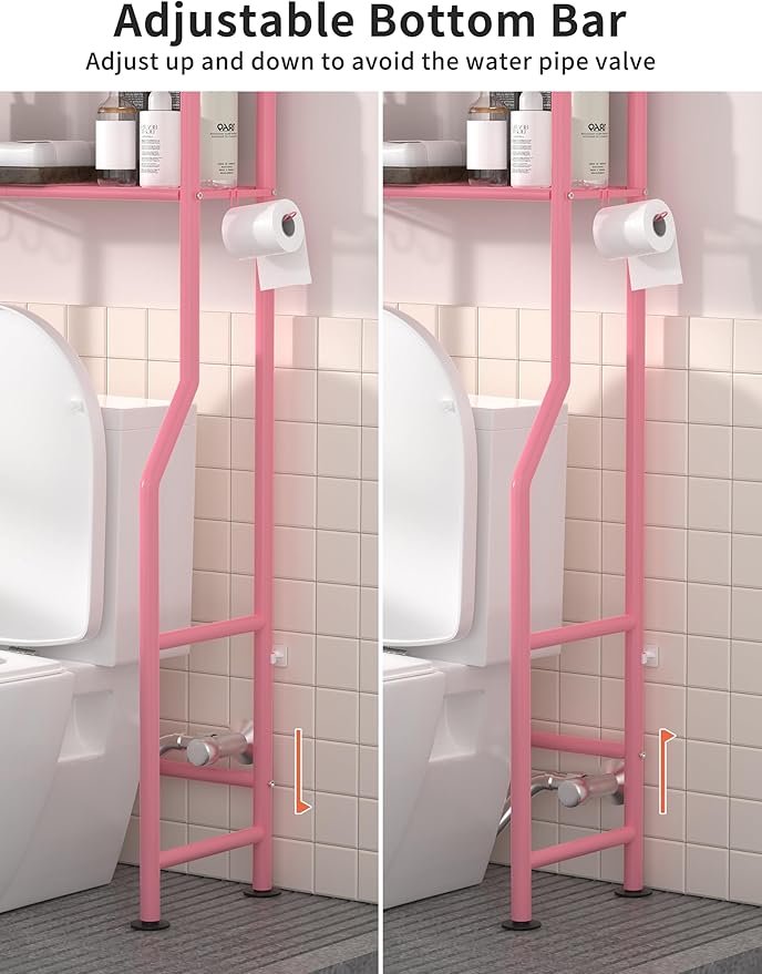 Livilord 3-Tier Over The Toilet Storage, Pink