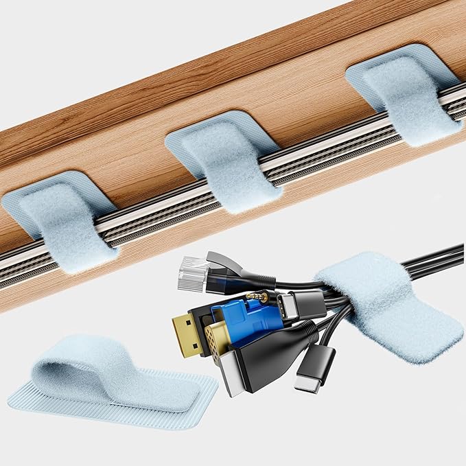Cable Management Under Desk, Blue