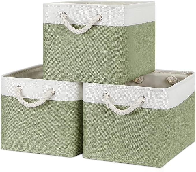 Bidtakay Large Fabric Baskets for Organizing [3-pack] Closet Organizers