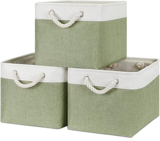 Bidtakay Large Fabric Baskets for Organizing [3-pack] Closet Organizers