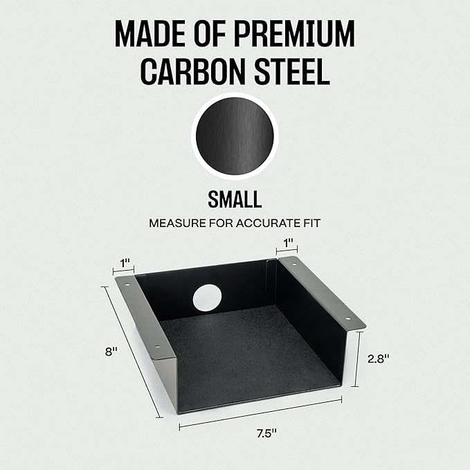 COREMINDED Under Desk Storage Shelf - Carbon Steel Under Desk Tray with Cable Management, Mountable Add-On Shelf for Table & Office Desks (7.5" x 8" x 2.8")